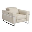 Titan Furnishings Italian Leather Sofa Set with Power Recliner in Beige