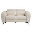 Titan Furnishings Italian Leather Sofa Set with Power Recliner in Beige