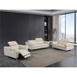 Titan Furnishings Italian Leather Sofa Set with Power Recliner in Beige
