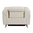 Titan Furnishings Italian Leather Sofa Set with Power Recliner in Beige