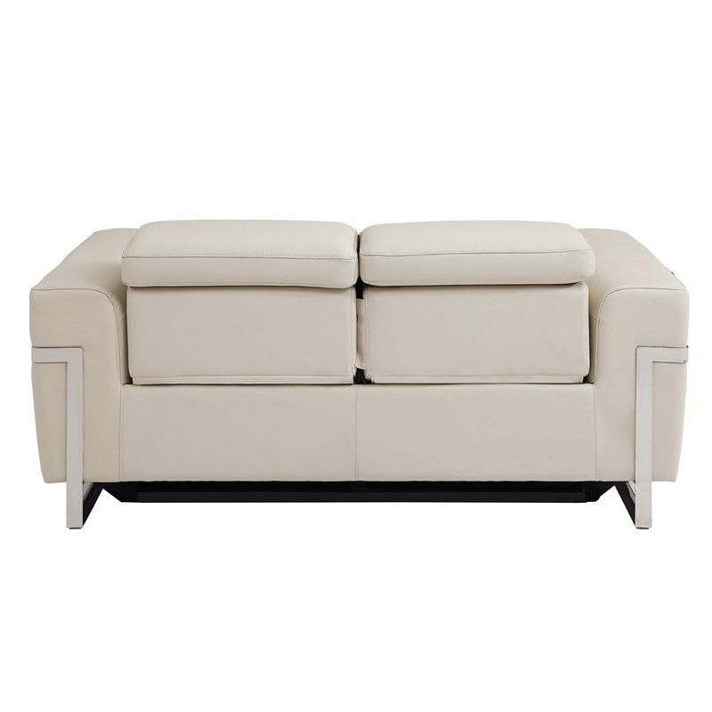 Titan Furnishings Italian Leather Sofa Set with Power Recliner in Beige