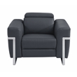 Titan Furnishings Italian Leather Sofa Set with Power Recliner in Dark Gray