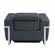 Titan Furnishings Italian Leather Sofa Set with Power Recliner in Dark Gray
