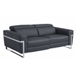 Titan Furnishings Italian Leather Sofa Set with Power Recliner in Dark Gray