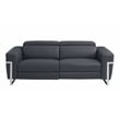 Titan Furnishings Italian Leather Sofa Set with Power Recliner in Dark Gray