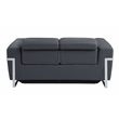 Titan Furnishings Italian Leather Sofa Set with Power Recliner in Dark Gray