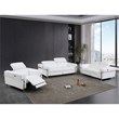 Titan Furnishings Italian Leather Sofa Set with Power Recliner in White