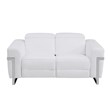 Titan Furnishings Italian Leather Sofa Set with Power Recliner in White