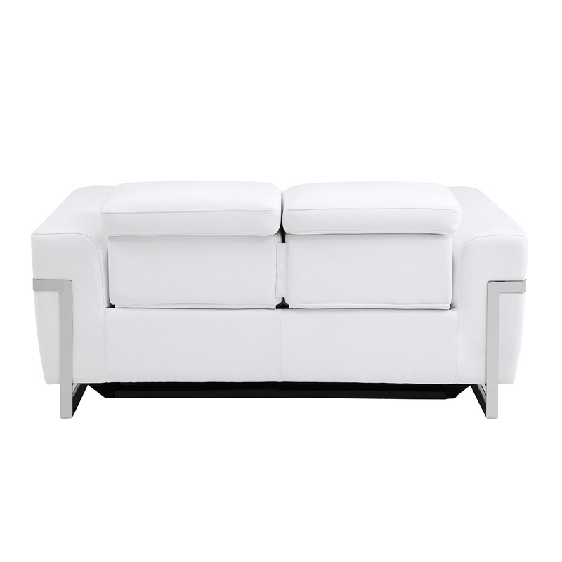 Titan Furnishings Italian Leather Sofa Set with Power Recliner in White