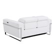 Titan Furnishings Italian Leather Sofa Set with Power Recliner in White