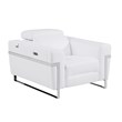 Titan Furnishings Italian Leather Sofa Set with Power Recliner in White