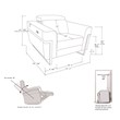 Titan Furnishings Italian Leather Sofa Set with Power Recliner in White