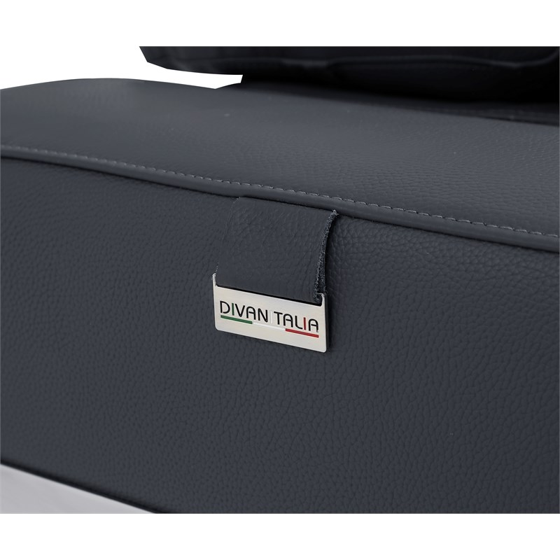 Titan Furnishings Italian Leather Sofa and Loveseat  Power Recliner in DK Gray