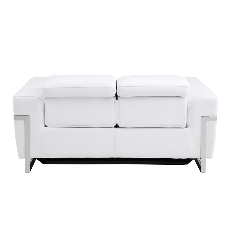 Titan Furnishings Italian Leather Sofa and Loveseat with Power Recliner in White