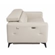 Titan Furnishings Italian Leather Sofa with Power Recliner in Beige
