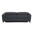 Titan Furnishings Italian Leather Sofa with Power Recliner in Dark Gray