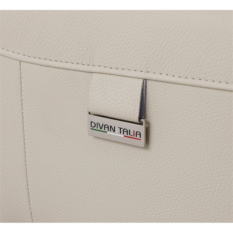 Titan Furnishings Italian Leather Loveseat with Power Recliner in Beige