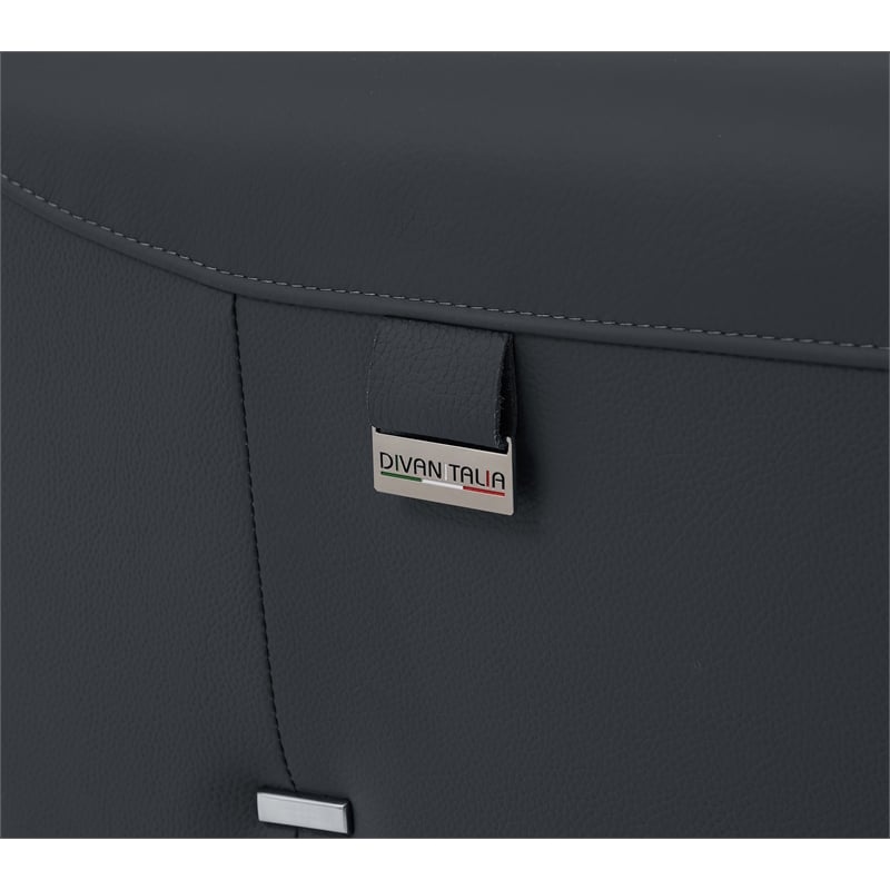 Titan Furnishings Italian Leather Loveseat with Power Recliner in Dark Gray