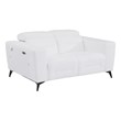 Titan Furnishings Italian Leather Loveseat with Power Recliner in White