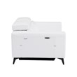 Titan Furnishings Italian Leather Loveseat with Power Recliner in White