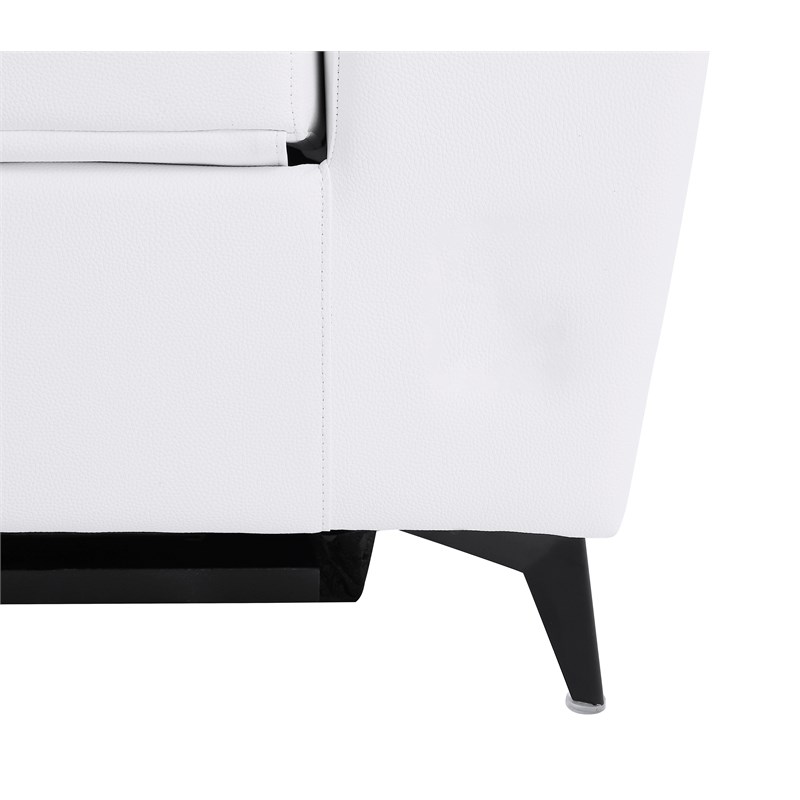 Titan Furnishings Italian Leather Loveseat with Power Recliner in White