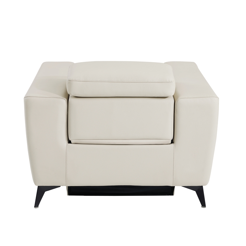 Titan Furnishings Italian Leather Chair with Power Recliner in Beige