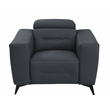 Titan Furnishings Italian Leather Chair with Power Recliner in Dark Gray