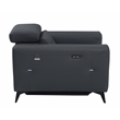 Titan Furnishings Italian Leather Chair with Power Recliner in Dark Gray