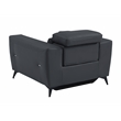 Titan Furnishings Italian Leather Chair with Power Recliner in Dark Gray