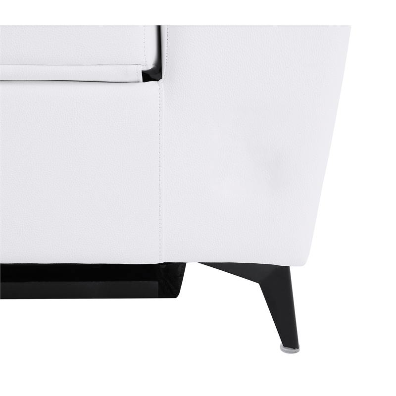 Titan Furnishings Italian Leather Chair with Power Recliner in White