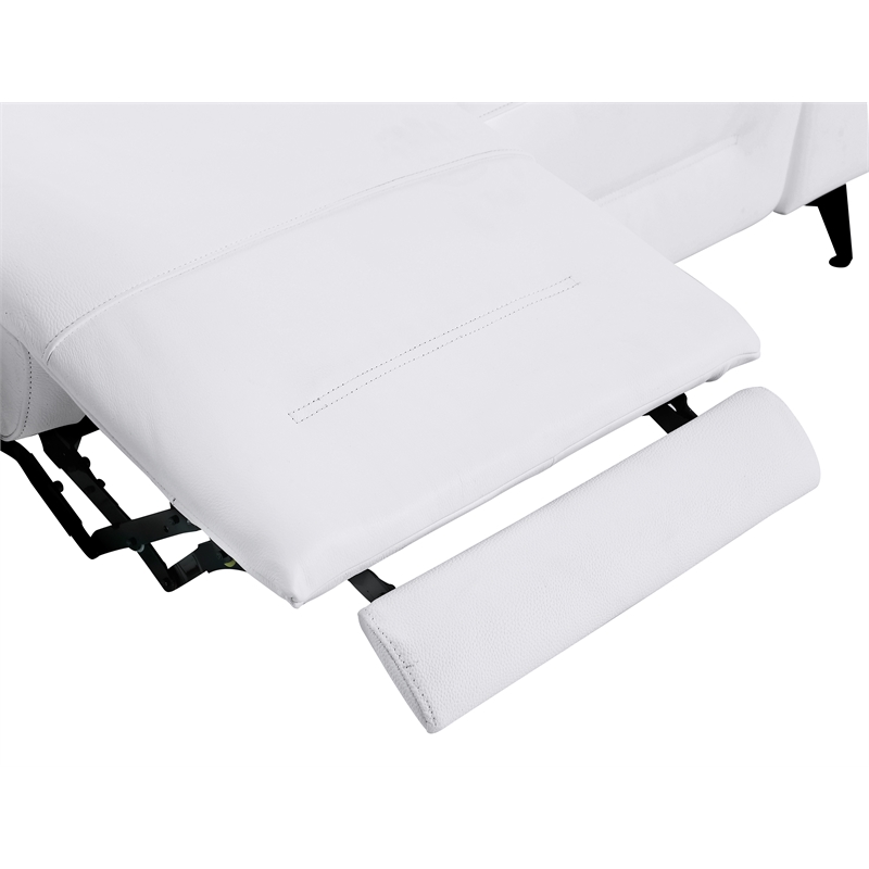 Titan Furnishings Italian Leather Chair with Power Recliner in White