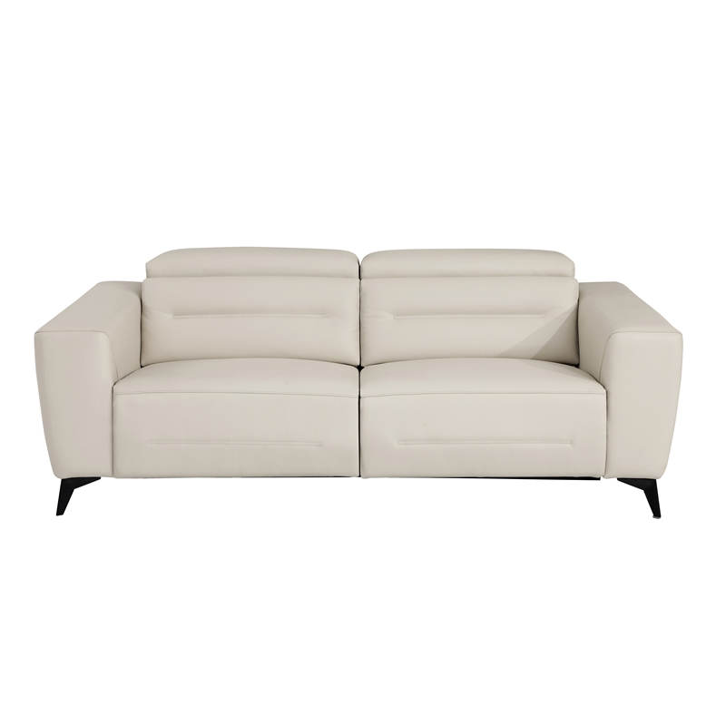 Titan Furnishings Italian Leather Sofa Set with Power Recliner in Beige