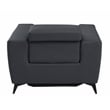 Titan Furnishings Italian Leather Sofa Set with Power Recliner in Dark Gray