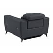 Titan Furnishings Italian Leather Sofa Set with Power Recliner in Dark Gray