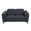 Titan Furnishings Italian Leather Sofa Set with Power Recliner in Dark Gray