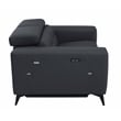 Titan Furnishings Italian Leather Sofa Set with Power Recliner in Dark Gray