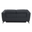 Titan Furnishings Italian Leather Sofa Set with Power Recliner in Dark Gray