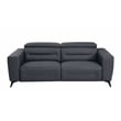 Titan Furnishings Italian Leather Sofa Set with Power Recliner in Dark Gray
