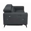 Titan Furnishings Italian Leather Sofa Set with Power Recliner in Dark Gray