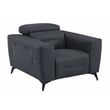Titan Furnishings Italian Leather Sofa Set with Power Recliner in Dark Gray