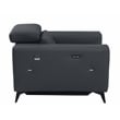 Titan Furnishings Italian Leather Sofa Set with Power Recliner in Dark Gray