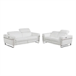 Titan Furnishings Italian Sofa and Loveseat with Power Recliner in White