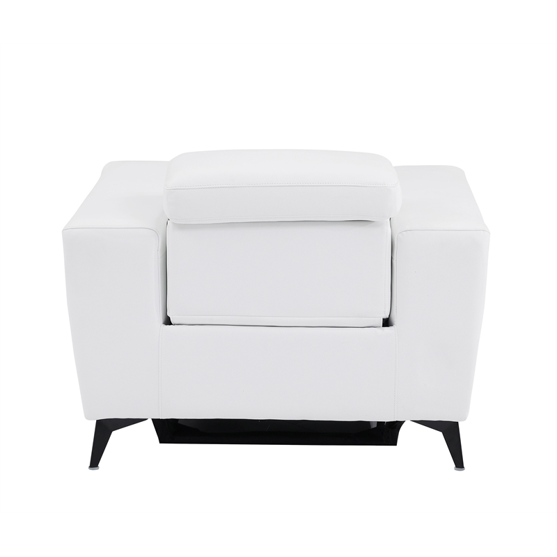 Titan Furnishings Italian Leather Sofa Set with Power Recliner in White