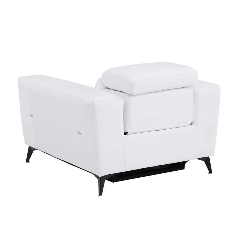 Titan Furnishings Italian Leather Sofa Set with Power Recliner in White