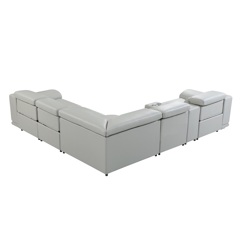 Titan Furnishings 6-Piece 1 Console 3-Power Reclining Italian Leather Sectional