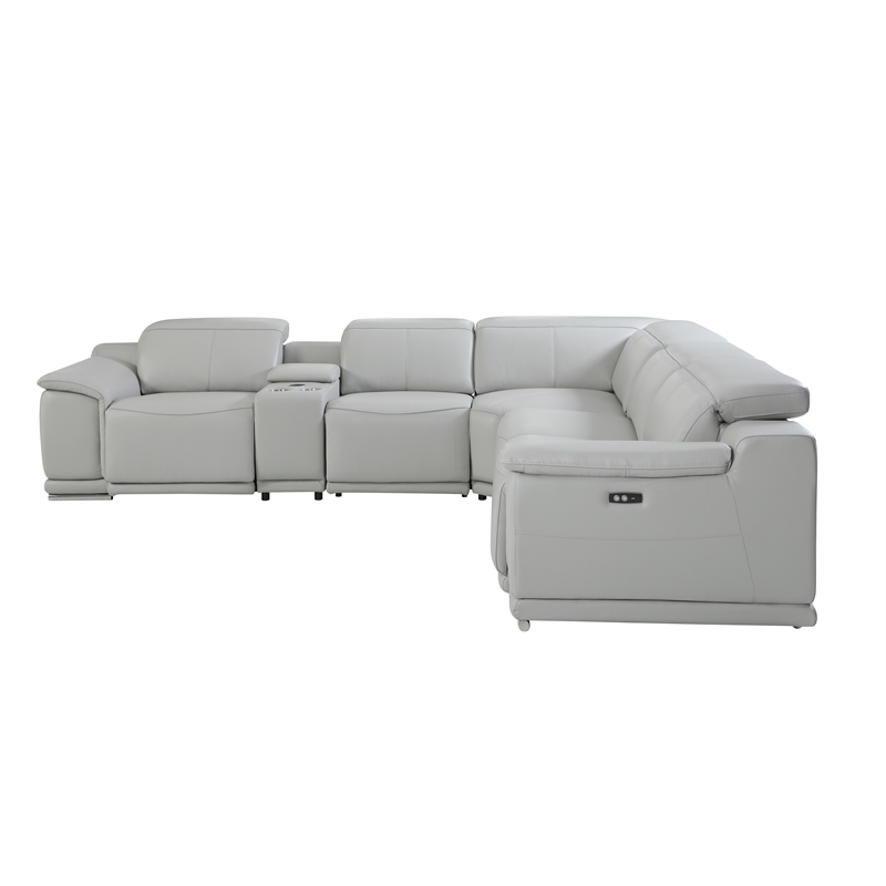 Titan Furnishings 6-Piece 1 Console 3-Power Reclining Italian Leather Sectional