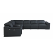 Titan Furnishings 7-Piece 1 Console 4-Power Reclining Italian Leather Sectional