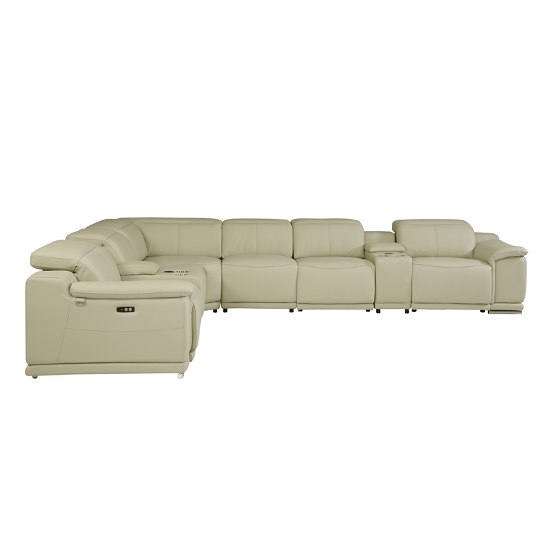 Titan Furnishings 8-Piece 1 Console 3-Power Reclining Italian Leather Sectional
