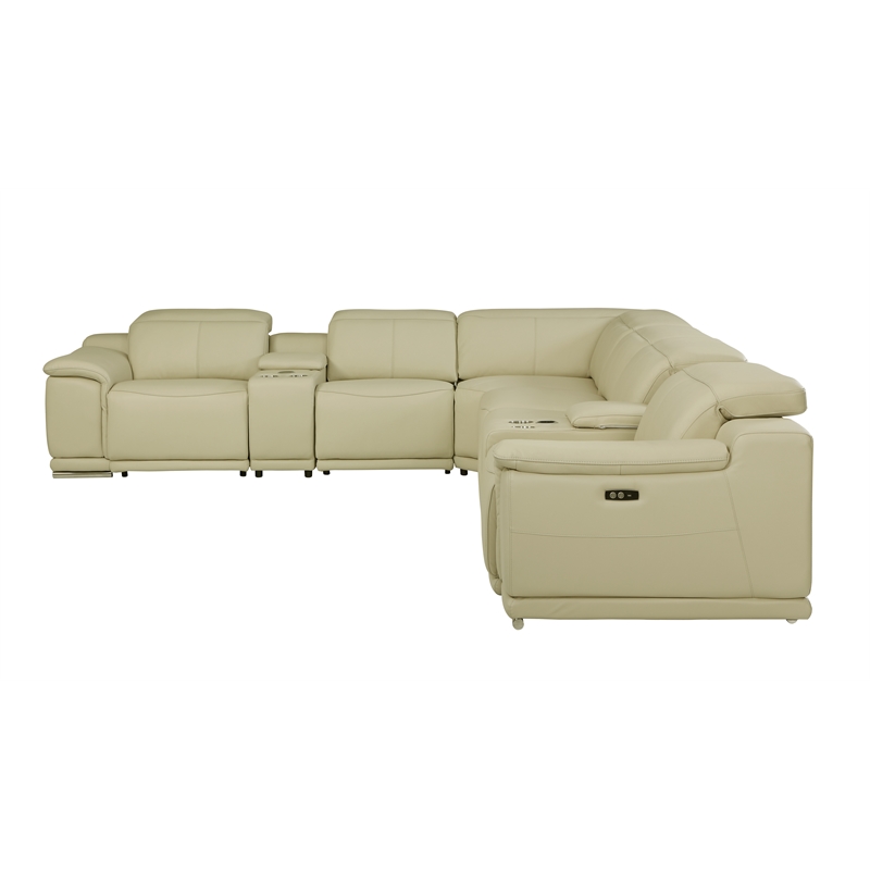 Titan Furnishings 8-Piece 1 Console 3-Power Reclining Italian Leather Sectional
