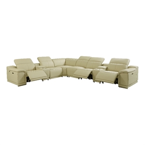 Titan Furnishings 8-Piece 1 Console 3-Power Reclining Italian Leather Sectional